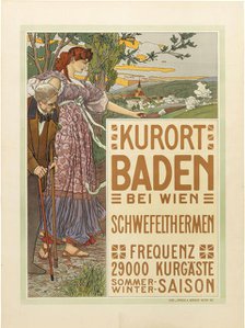 Spa town Baden near Vienna, c. 1910. Creator: Liebenwein, Maximilian (1869-1926).