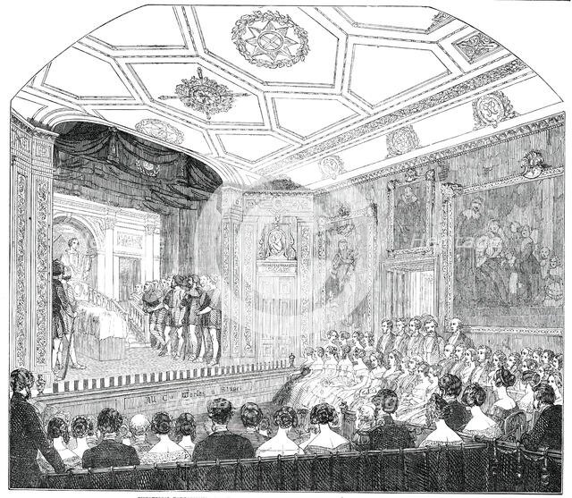 Theatrical Performance in the Rubens Room, at Windsor Castle - (Scene from "Julius Caesar"), 1850. Creator: Unknown.