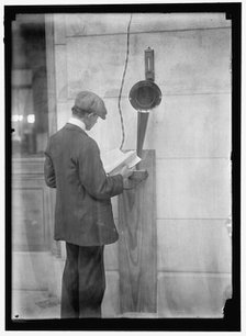 Young man standing near speaker, between 1910 and 1917. Creator: Harris & Ewing.