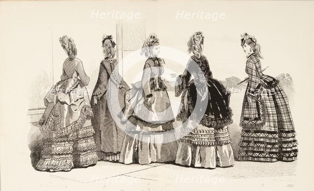 Fashion plate - Journal des Demoiselles, 1868. Creator: Unknown.