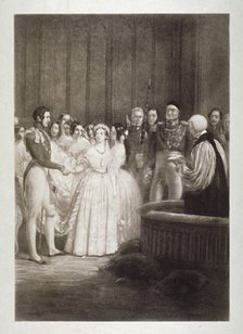 Marriage of Queen Victoria and Prince Albert, St James's Palace, Westminster, London, 1840. Artist: George Hayter