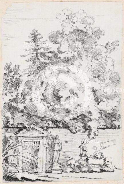Entrance to a Walled Garden, 1744/1750. Creator: Joseph-Marie Vien the Elder.