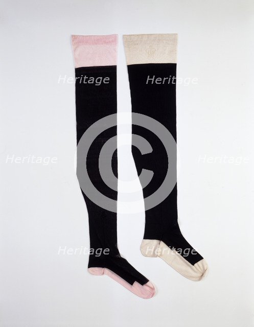 Silk stockings worn by Queen Victoria, post 1861. Artist: Unknown