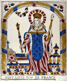 Louis IX, King of France, in his coronation robes, 1226 (19th century). Artist: Anon