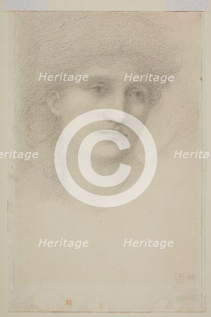 Cupid delivering Psyche - Study of Maria Zambaco for head of Psyche, 1867. Creator: Sir Edward Coley Burne-Jones.