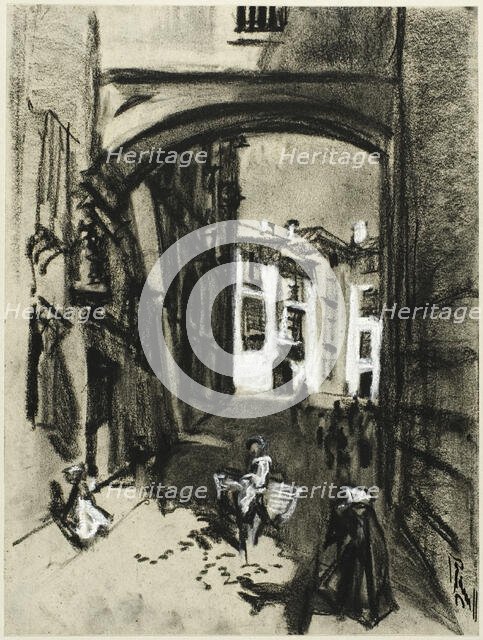 Toledo, Street of the Arch, c. 1903. Creator: Joseph J Pennell.