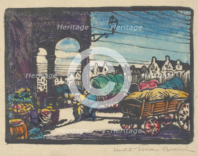 Arras-Market Place, 20th century. Creator: Harold Haven Brown.