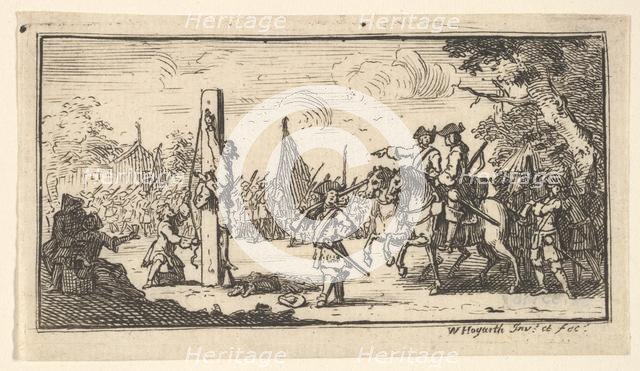 Hanging by the Thumbs (Modern Military Punishments), after 1725. Creator: William Hogarth.