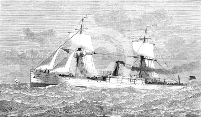 The steam-ship Kinfauns Castle, built of steel, 1880. Creator: Unknown.