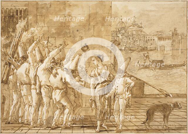 Punchinello's Farewell to Venice, 1798/1802. Creator: Giovanni Battista Tiepolo.