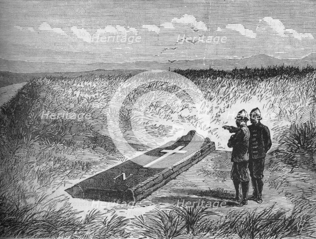 'Memorial stone on the spot where Prince Louis Napoleon was killed', c1880. Artist: Unknown.