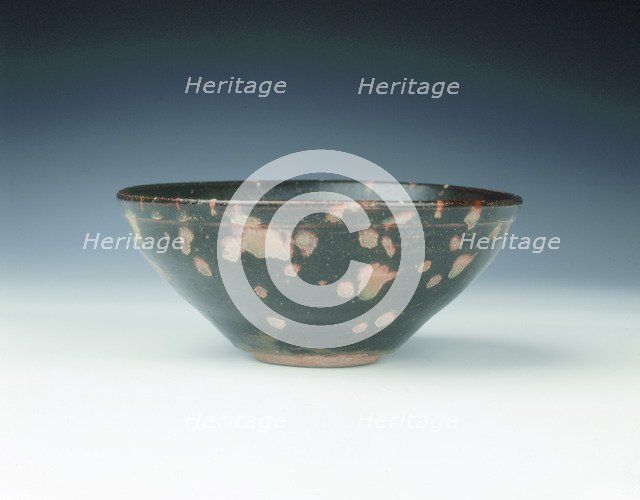 Jizhou bowl with stylised open flower, Yuan dynasty, China, late 13th-early 14th century. Artist: Unknown
