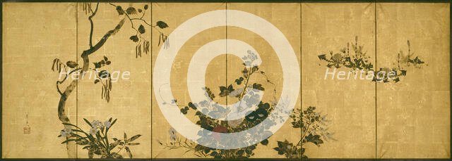 Flowers of Autumn and Winter, 19th century. Creator: Suzuki Kiitsu.