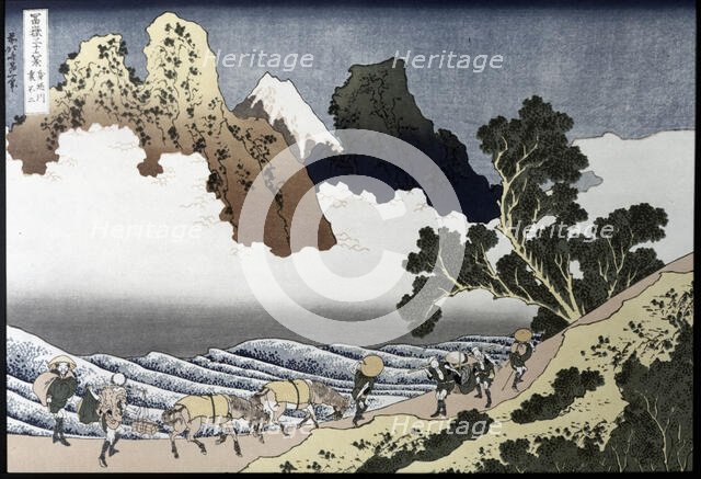 'Minobe Gawa', painting from the series '36 Views of Mount Fuji', 1834. Creator: Hokusai, Katsushika (1760 - 1849).