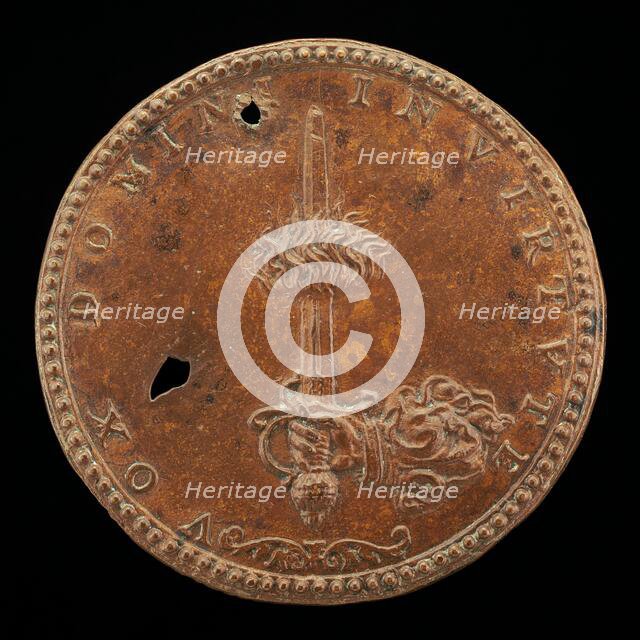 Hand Issuing from a Cloud, Holding a Flaming Sword [reverse], 1564. Creator: Pastorino Pastorini.