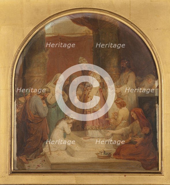 Esquisse pour l'église Saint-Nicolas-du-Chardonnet : La Présentation de la Vierge au Temple, 1857. Creator: Nicolas-Louis-François Gosse.