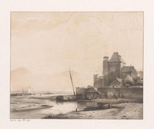 Castle on a river, 1849-1859. Creator: Kasparus Karsen.