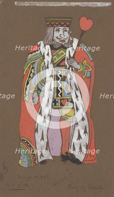 King of Hearts (costume design for Alice-in-Wonderland, 1915. Creator: William Penhallow Henderson.