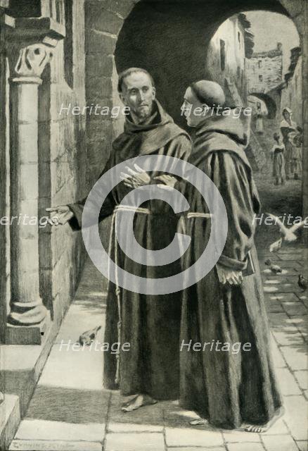 'St. Francis of Assisi and the Young Monk Returning from a Preaching Tour', 1936. Creator: Unknown.