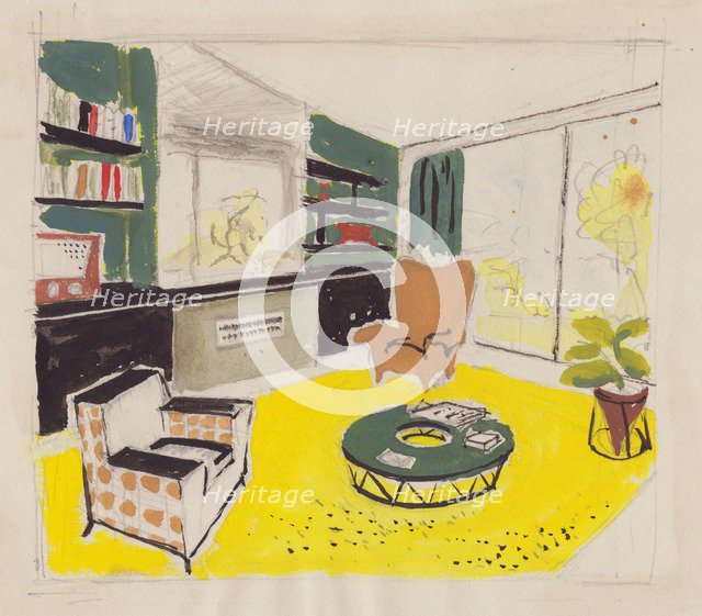 Interior design, 1951. Creator: Shirley Markham.