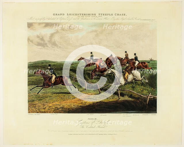 Symptoms of Distress, from The Grand Steeplechase Over Leicestershire, published 1830. Creator: Charles Bentley.