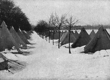 In Canada: The Halifax Explosion; Tents in the snow for survivors, 1917. Creator: Unknown.