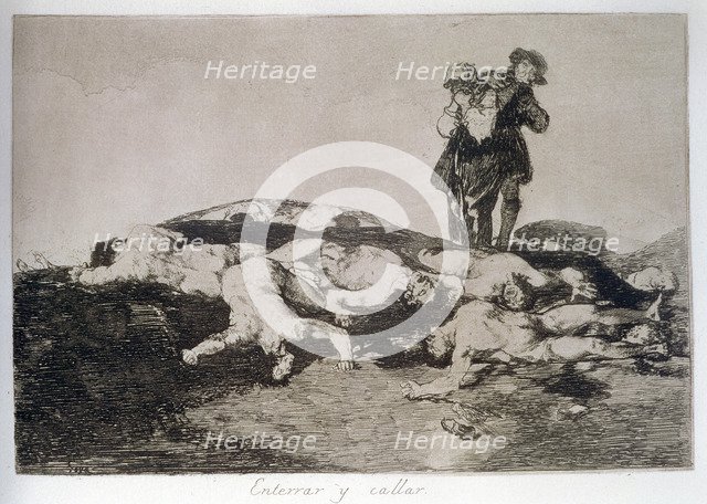 The Disasters of War, a series of etchings by Francisco de Goya (1746-1828), plate 18: 'Enterrar …