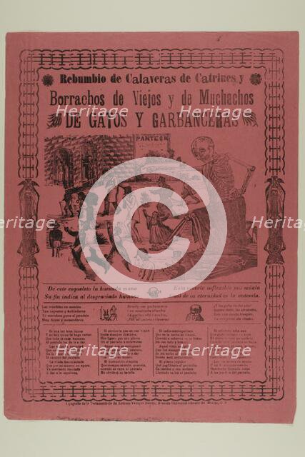 Noisy Assembly of Calavera Dandies and Old Drunks and Laborers and Garbanzo-Sellers, n.d. Creator: Manuel Manilla.