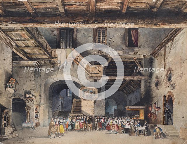 Set design for the Opera La forza del destino by Giuseppe Verdi. Creator: Ferrario, Carlo (1833-1907).