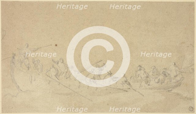 Figures in Boats, n.d. Creator: Willem van de Velde the Younger.