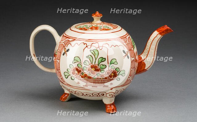 Teapot, Staffordshire, c. 1760. Creator: Staffordshire Potteries.