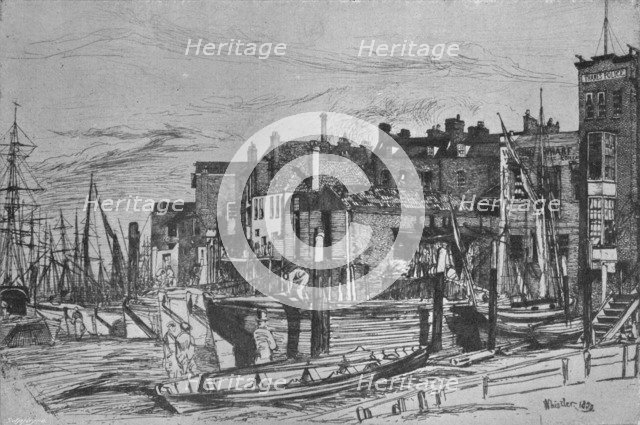 'Thames Police (formerly called Wapping Wharf', 1859, (1903). Artist: James Abbott McNeill Whistler.