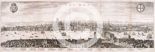View of London from the south, 1638. Artist: Anon