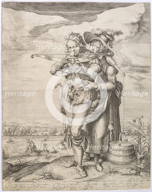 The Crossbowman and the Milkmaid, c. 1610. Creator: Gheyn, Jacques de, the Younger (1565-1629).