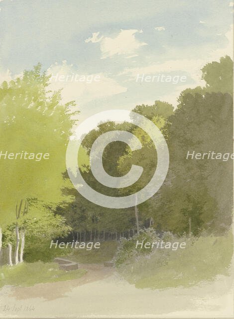 Parapet on a country road, 1864. Creator: Carl Theodor Reiffenstein.