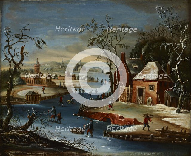 On a Frozen Canal, 1st half of 19th century. Creator: Unknown.