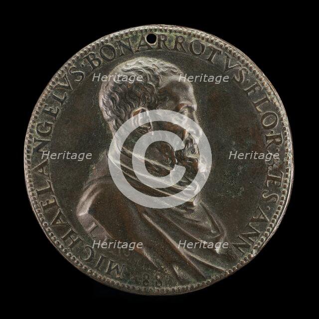 Michelangelo Buonarroti, 1475-1564, Florentine Artist [obverse], c. 1561. Creator: Leone Leoni.