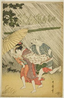 Lovers under an Umbrella, Japan, c. 1797. Creator: Kitagawa Utamaro.