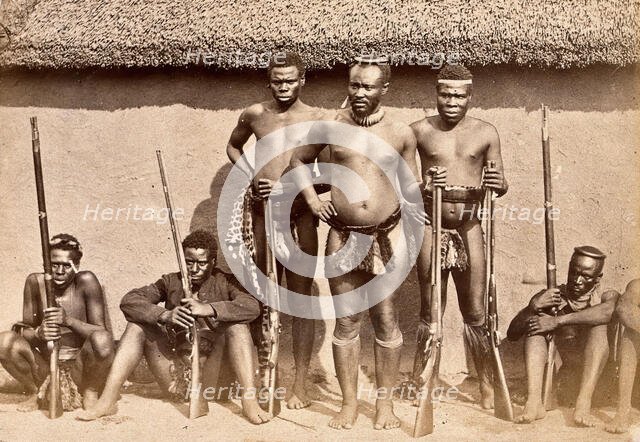 South Africa: a group of Zulu men with rifles, 19th century. Creator: Unknown.