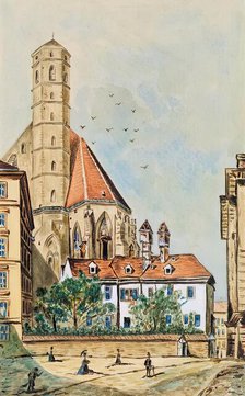 The Minorite Church in Vienna, undated. (c1870s) Creator: Emil Hutter.
