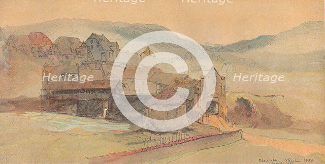 'Rheinfelden Bridge', 1858. Artist: John Ruskin.