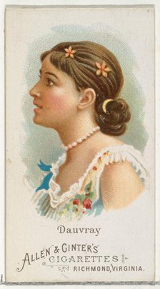 Helen Dauvray, from World's Beauties, Series 1 (N26) for Allen & Ginter Cigarettes, 1888., 1888. Creator: Allen & Ginter.