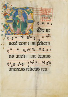 Manuscript Leaf with the Feast of Saint Andrew in an Initial M..., second half 15th century. Creator: Master of the Riccardiana Lactantius.