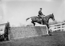 Horse Show - Hurdling. Johnston, Gordon, 1st Lt., U.S.A. 7th Cavalry, 1911. Creator: Harris & Ewing.