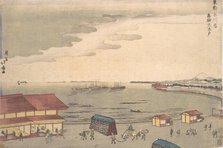 Shore Scene Showing European Influence. Creator: Shotei Hokuju.