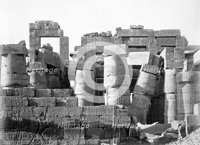 Exterior of the Hypostyle hall, temple of Amun-Re, Karnak, Egypt, 1878. Artist: Unknown
