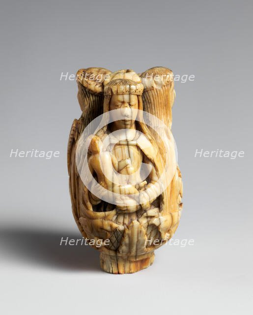 Rosary Terminal Bead with the Virgin and Child, Saint Barbara, and Saint..., French (?), 15th centur Creator: Unknown.