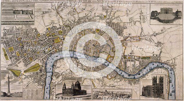 Map of London, 1798. Artist: Anon