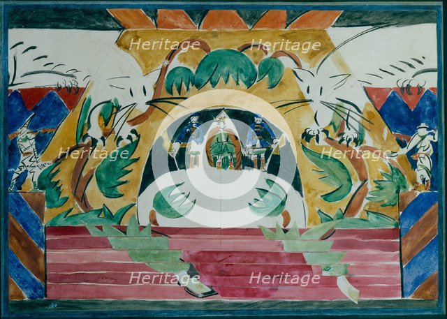 Stage design for the theatre play Tsar Maksemyan by A. Remizov, 1909. Artist: Shkolnik, Iosiph Solomonovich (1883-1926)