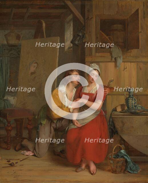 Anthony van Dyck wooing his Model, 1827. Creator: Gustaf Wappers.